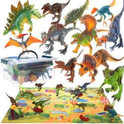 Figūrėlės - dinozaurai, 11 vnt. + kilimėlis